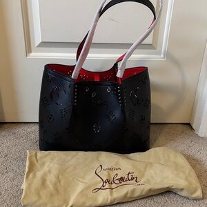 Black Tote with Red Interior